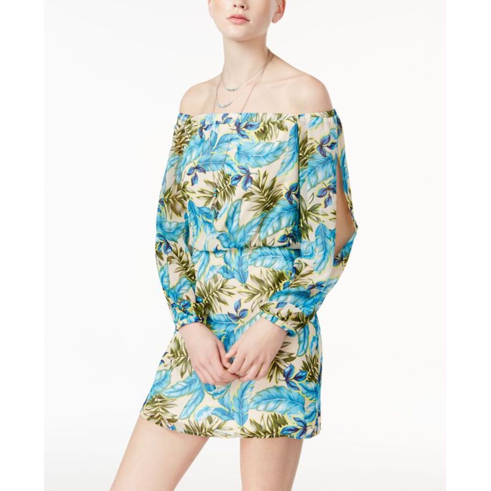 Teeze Me Juniors Printed Off The Shoulder Dress